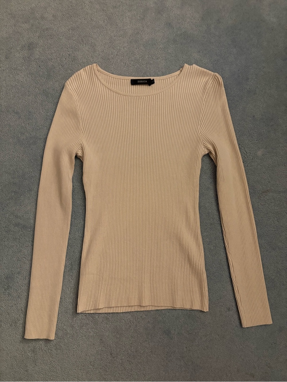 Tan Ribbed Long Sleeve - Picture 1 of 3